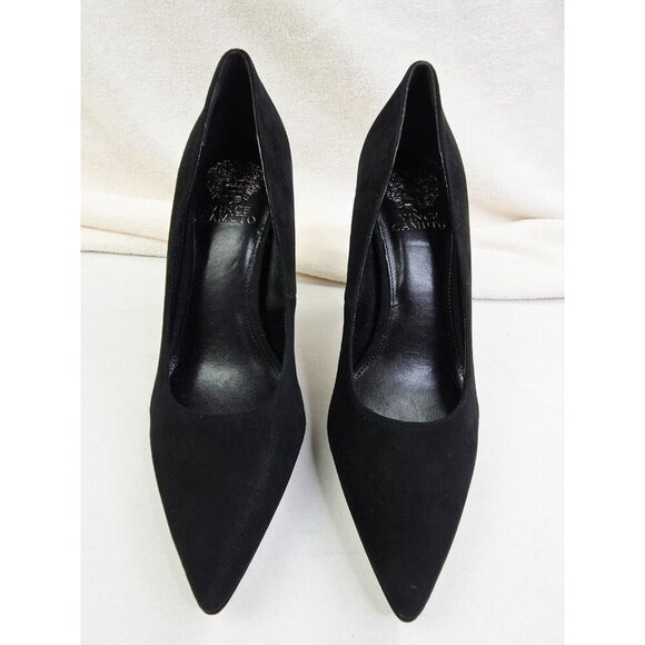 Vince Camuto 8.5M Women Black Suede Leather Slip On Point Toe Stiletto Pumps NEW - Picture 7 of 16